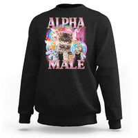 Alpha Male Cat Sweatshirt Funny Rainbow Kitten Meme Bootleg