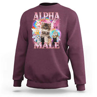 Alpha Male Cat Sweatshirt Funny Rainbow Kitten Meme Bootleg