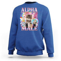 Alpha Male Cat Sweatshirt Funny Rainbow Kitten Meme Bootleg
