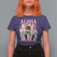 Alpha Male Cat T Shirt For Women Funny Rainbow Kitten Meme Bootleg