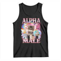 Alpha Male Cat Tank Top Funny Rainbow Kitten Meme Bootleg