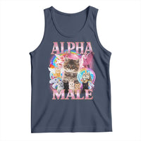 Alpha Male Cat Tank Top Funny Rainbow Kitten Meme Bootleg