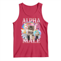 Alpha Male Cat Tank Top Funny Rainbow Kitten Meme Bootleg
