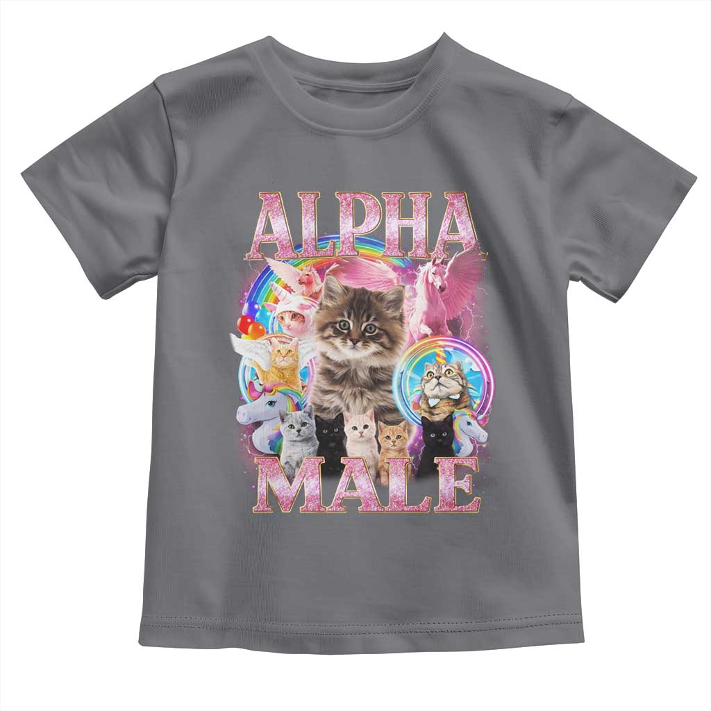 Alpha Male Cat Toddler T Shirt Funny Rainbow Kitten Meme Bootleg