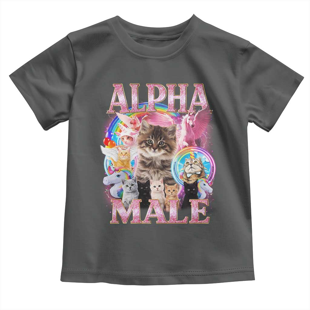 Alpha Male Cat Toddler T Shirt Funny Rainbow Kitten Meme Bootleg