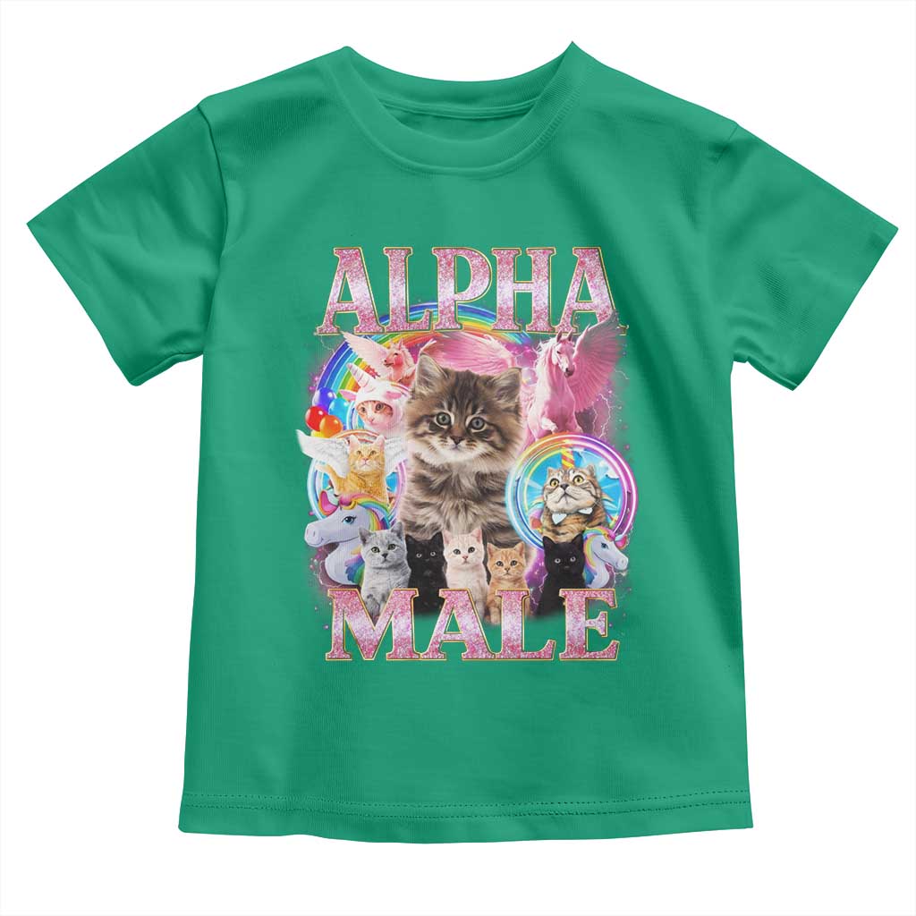 Alpha Male Cat Toddler T Shirt Funny Rainbow Kitten Meme Bootleg