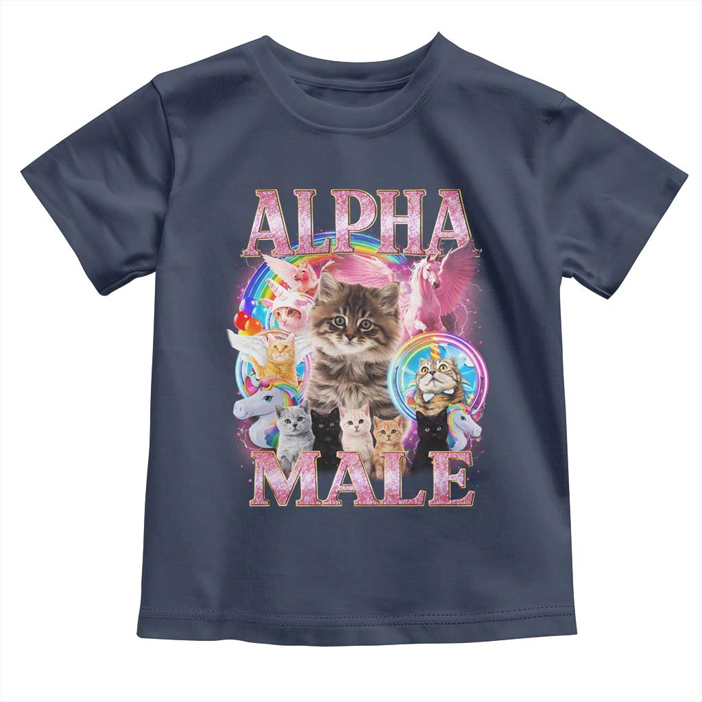Alpha Male Cat Toddler T Shirt Funny Rainbow Kitten Meme Bootleg