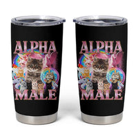 Alpha Male Cat Tumbler Cup Funny Rainbow Kitten Meme Bootleg