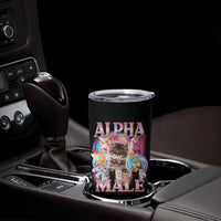 Alpha Male Cat Tumbler Cup Funny Rainbow Kitten Meme Bootleg