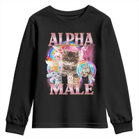 Alpha Male Cat Youth Sweatshirt Funny Rainbow Kitten Meme Bootleg