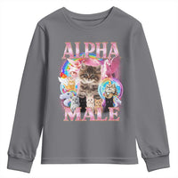 Alpha Male Cat Youth Sweatshirt Funny Rainbow Kitten Meme Bootleg