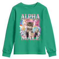 Alpha Male Cat Youth Sweatshirt Funny Rainbow Kitten Meme Bootleg