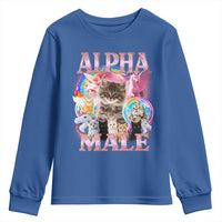 Alpha Male Cat Youth Sweatshirt Funny Rainbow Kitten Meme Bootleg