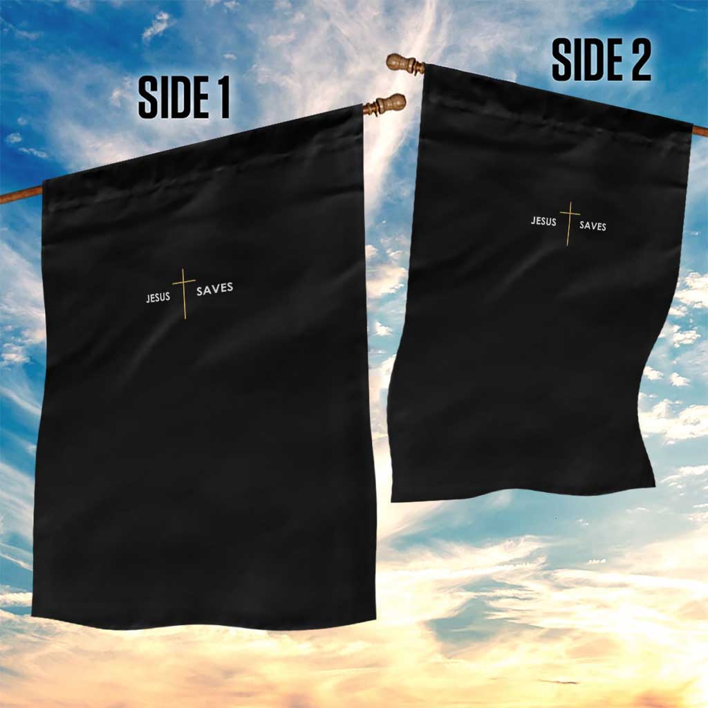 Jesus Saves Garden Flag Cross Subtle Christian Minimal Religious Faith