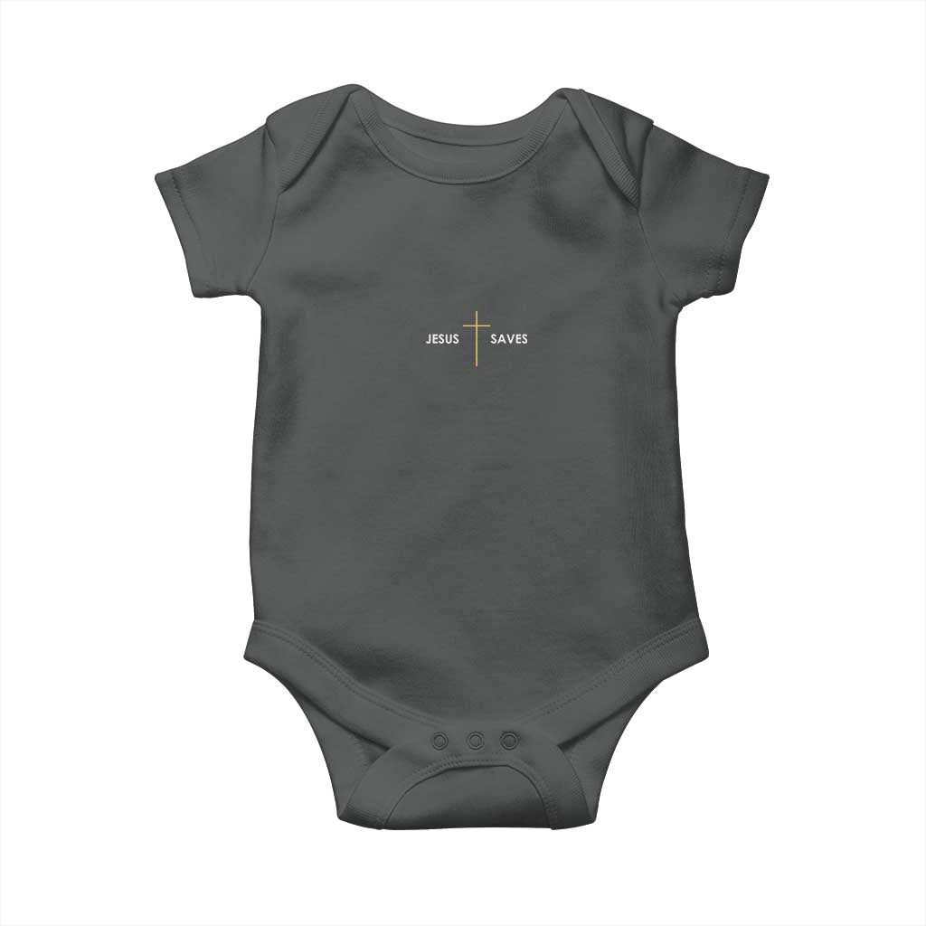 Jesus Saves Baby Onesie Cross Subtle Christian Minimal Religious Faith