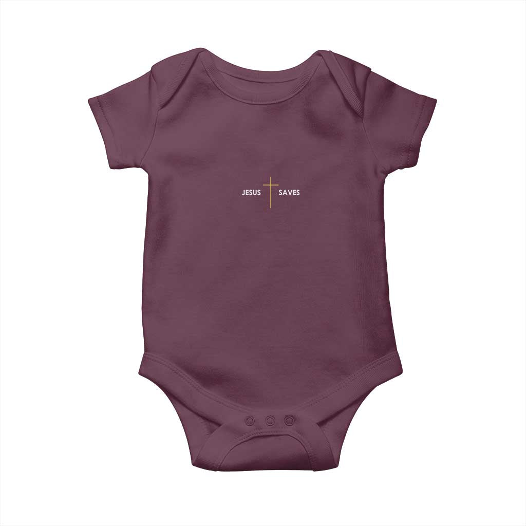 Jesus Saves Baby Onesie Cross Subtle Christian Minimal Religious Faith