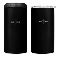 Jesus Saves 4 in 1 Can Cooler Tumbler Cross Subtle Christian Minimal Religious Faith