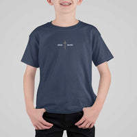 Jesus Saves T Shirt For Kid Cross Subtle Christian Minimal Religious Faith