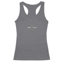 Jesus Saves Racerback Tank Top Cross Subtle Christian Minimal Religious Faith