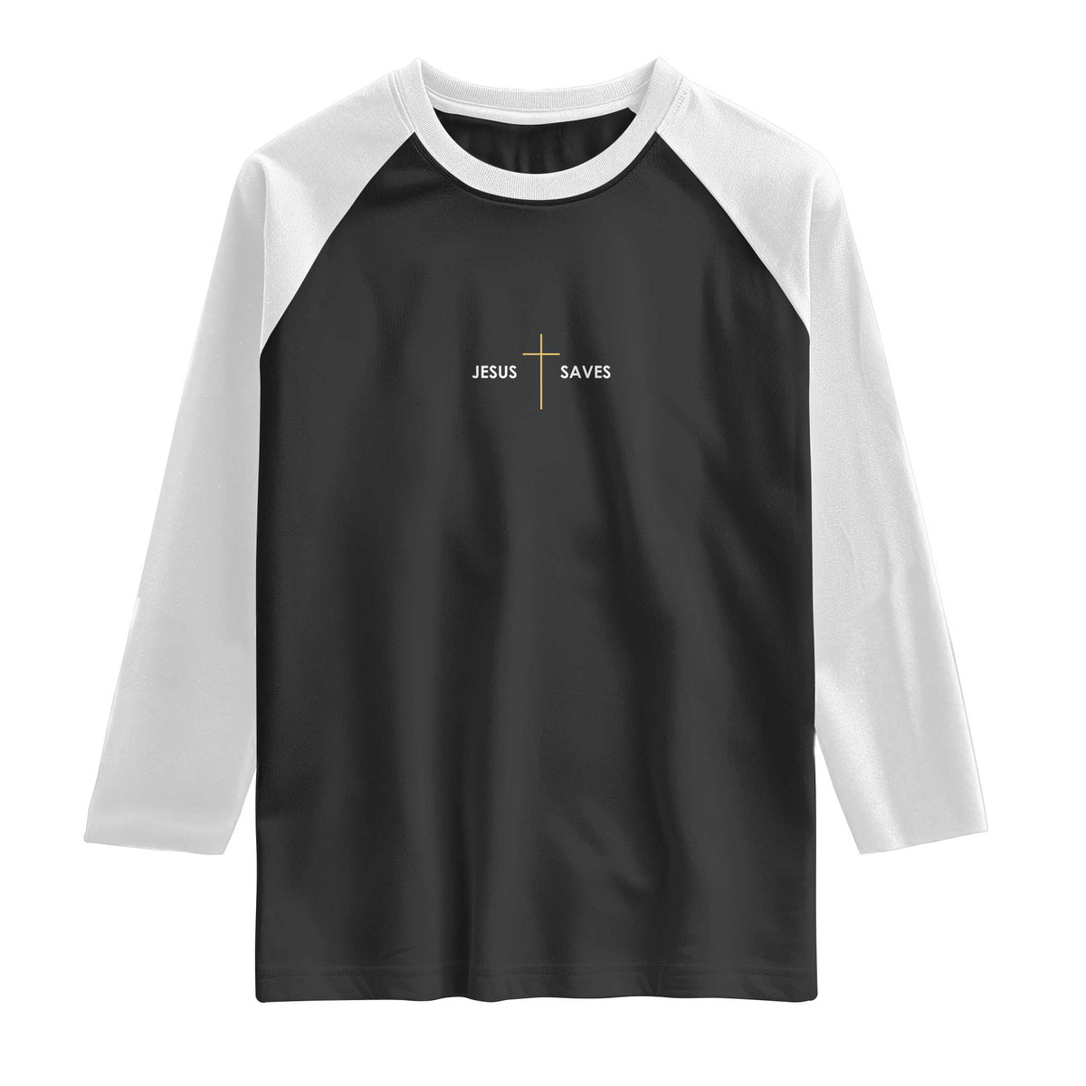 Jesus Saves Raglan Shirt Cross Subtle Christian Minimal Religious Faith