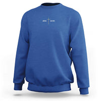Jesus Saves Sweatshirt Cross Subtle Christian Minimal Religious Faith