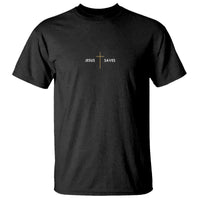Jesus Saves T Shirt Cross Subtle Christian Minimal Religious Faith