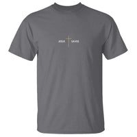 Jesus Saves T Shirt Cross Subtle Christian Minimal Religious Faith