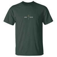 Jesus Saves T Shirt Cross Subtle Christian Minimal Religious Faith