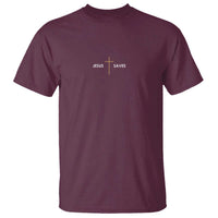Jesus Saves T Shirt Cross Subtle Christian Minimal Religious Faith