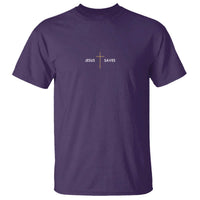 Jesus Saves T Shirt Cross Subtle Christian Minimal Religious Faith