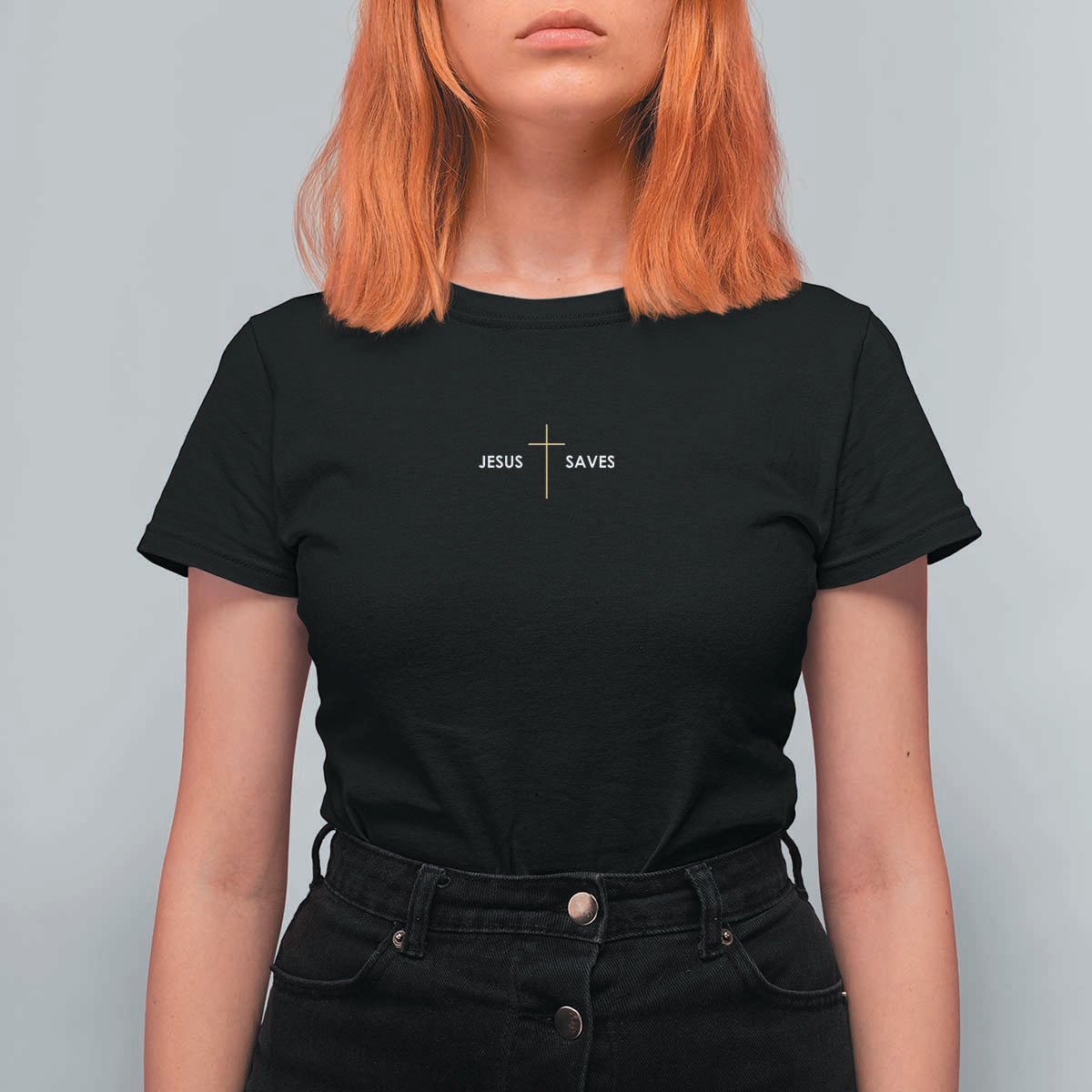 Jesus Saves T Shirt For Women Cross Subtle Christian Minimal Religious Faith