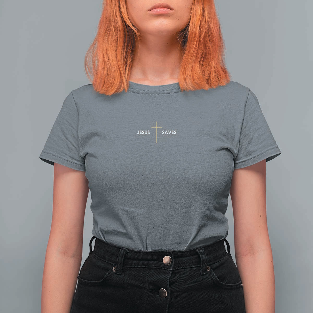 Jesus Saves T Shirt For Women Cross Subtle Christian Minimal Religious Faith