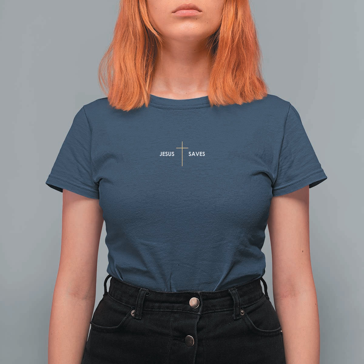 Jesus Saves T Shirt For Women Cross Subtle Christian Minimal Religious Faith