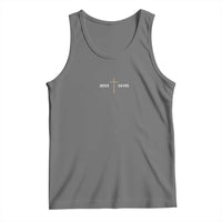 Jesus Saves Tank Top Cross Subtle Christian Minimal Religious Faith