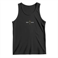 Jesus Saves Tank Top Cross Subtle Christian Minimal Religious Faith