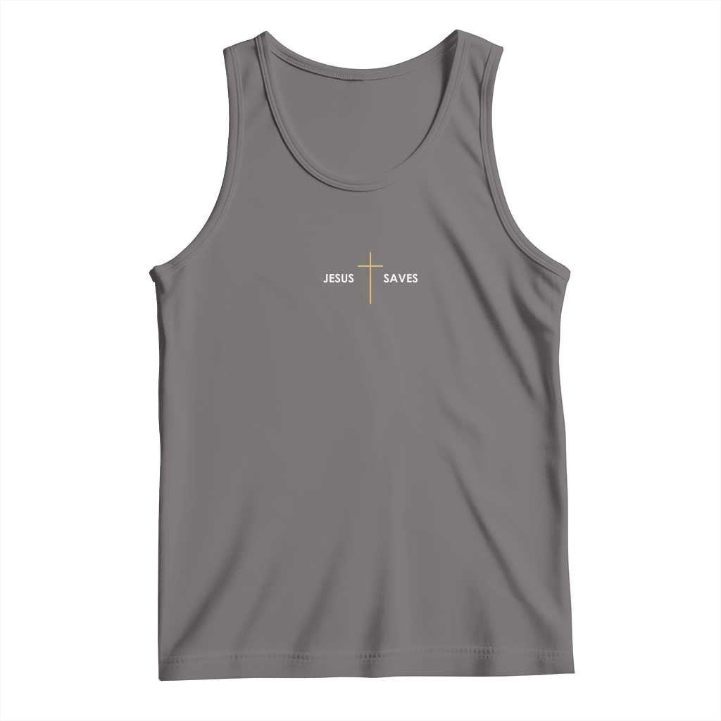 Jesus Saves Tank Top Cross Subtle Christian Minimal Religious Faith