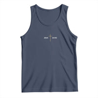 Jesus Saves Tank Top Cross Subtle Christian Minimal Religious Faith