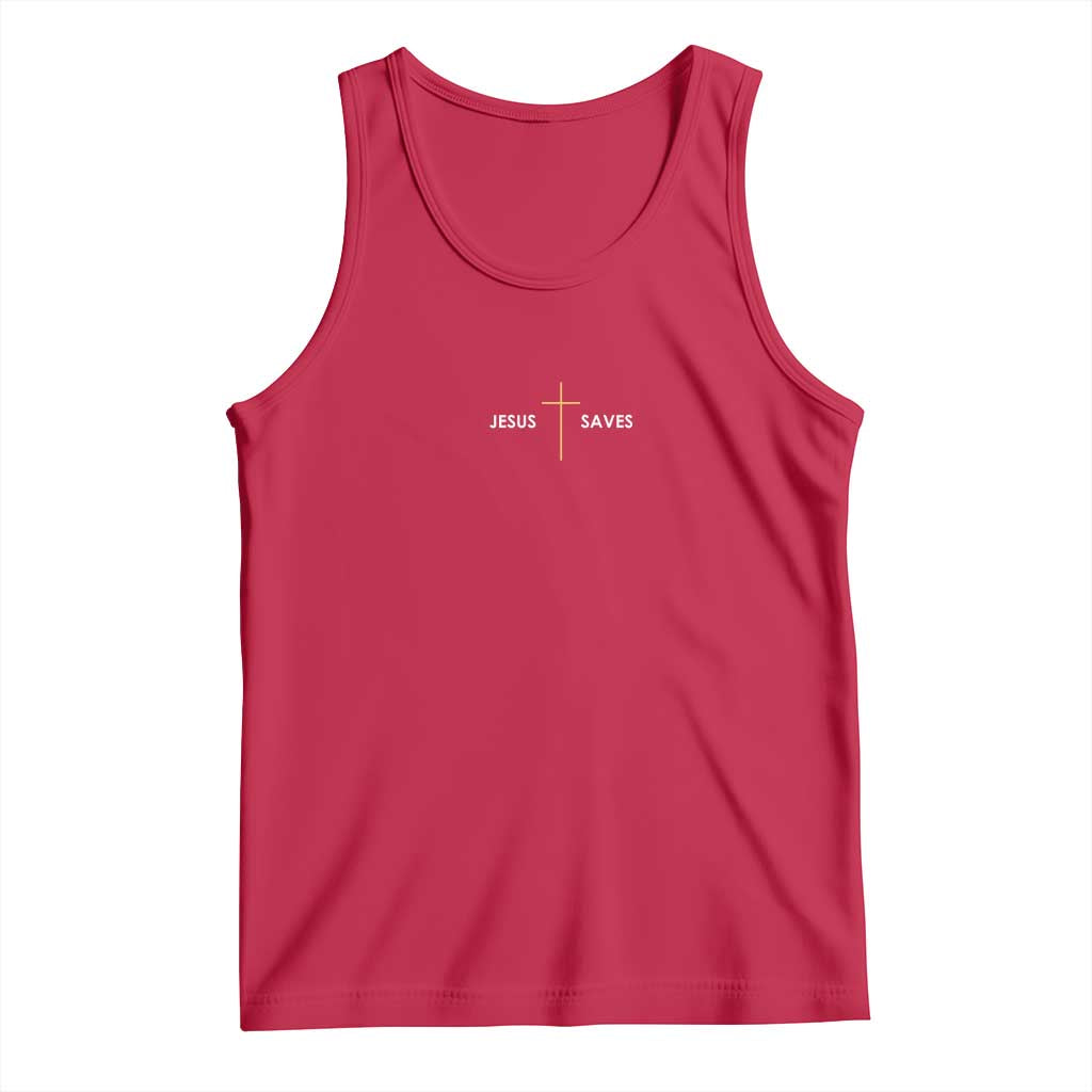 Jesus Saves Tank Top Cross Subtle Christian Minimal Religious Faith