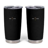 Jesus Saves Tumbler Cup Cross Subtle Christian Minimal Religious Faith