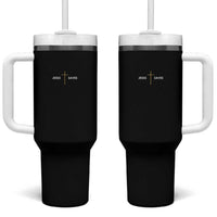 Jesus Saves Tumbler With Handle Cross Subtle Christian Minimal Religious Faith