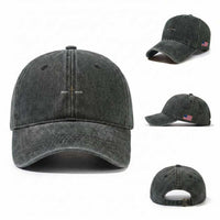 Jesus Saves Washed Cotton Baseball Cap Cross Subtle Christian Minimal Religious Faith