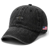 Jesus Saves Washed Cotton Baseball Cap Cross Subtle Christian Minimal Religious Faith