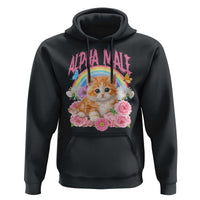 Alpha Male Funny Cat Hoodie Vintage 90s Kitten Rainbow Floral Butterflies