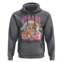 Alpha Male Funny Cat Hoodie Vintage 90s Kitten Rainbow Floral Butterflies