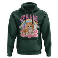 Alpha Male Funny Cat Hoodie Vintage 90s Kitten Rainbow Floral Butterflies