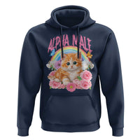 Alpha Male Funny Cat Hoodie Vintage 90s Kitten Rainbow Floral Butterflies