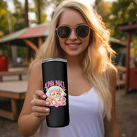 Alpha Male Funny Cat Skinny Tumbler Vintage 90s Kitten Rainbow Floral Butterflies