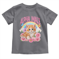 Alpha Male Funny Cat Toddler T Shirt Vintage 90s Kitten Rainbow Floral Butterflies