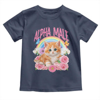 Alpha Male Funny Cat Toddler T Shirt Vintage 90s Kitten Rainbow Floral Butterflies