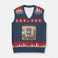 Never Alone Raccoon Mom V-Neck Knit Sweater Vest Funny Mama Life Mothers Day